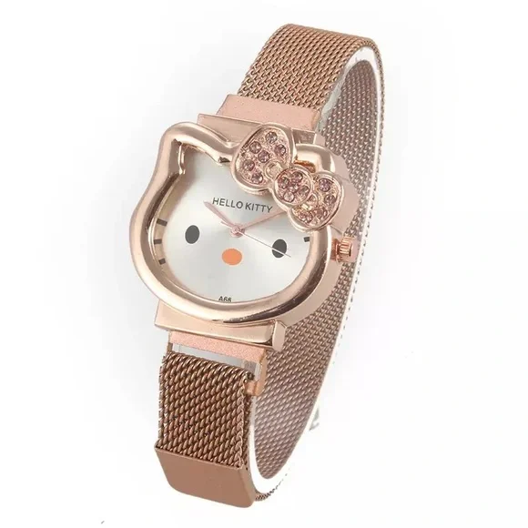 Accessories | Hello Kitty Rose Gold Mesh Band Watch New 